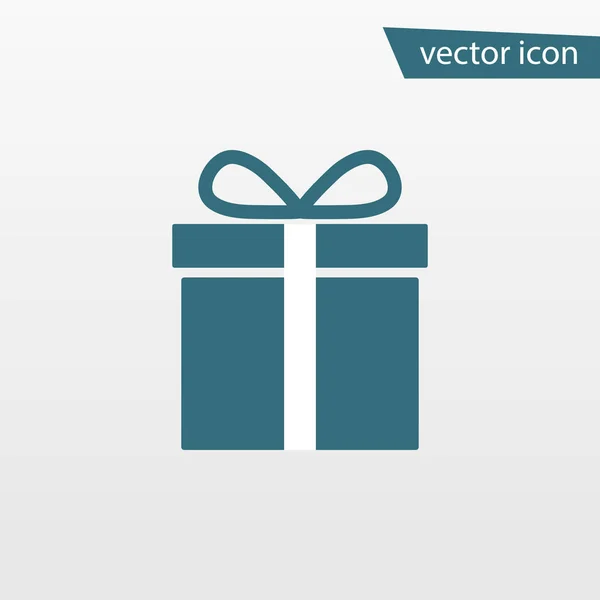 Icono de regalo azul aislado en el fondo. Pictograma plano moderno, negocio, comercialización, concepto de Internet . — Vector de stock