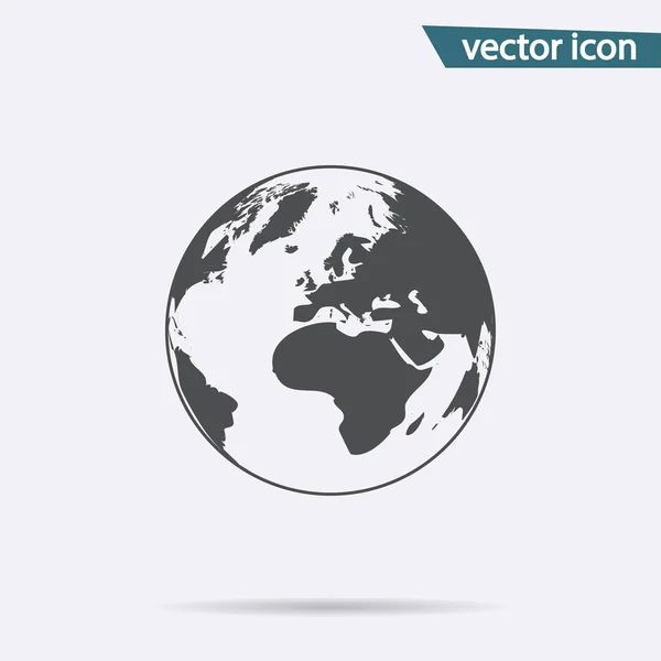 Graue Erde Icon isoliert auf dem Hintergrund. modernes flaches Piktogramm, Business, Marketing, Internetkonzept — Stockvektor