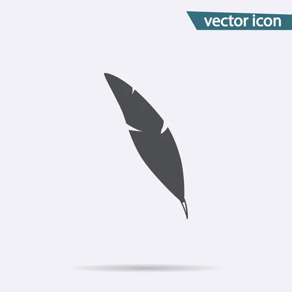 Gray Feather icon isolated on background. Modern flat pictogram, business, marketing, internet conce — Stock Vector