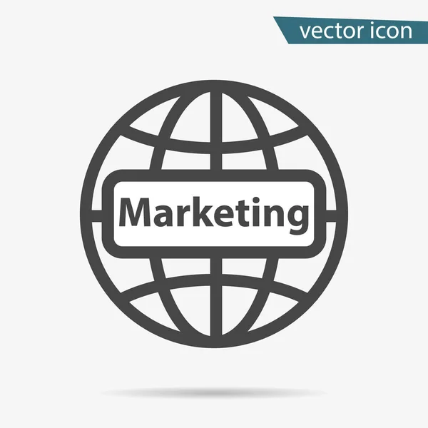 Icono de marketing gris aislado en segundo plano. pictograma plano moderno, negocio, tecnología, internet co — Archivo Imágenes Vectoriales