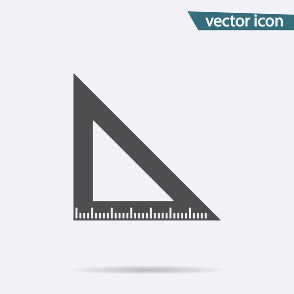 Triângulo Régua ferramenta ícone vetor isolado. Sinal de triângulo plano simples moderno. Matemática, Negócios, Internet — Vetor de Stock