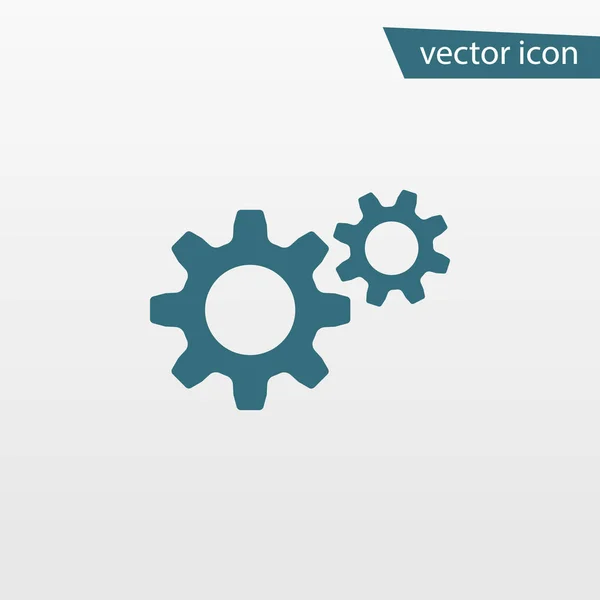 Kék háttér elszigetelt fogaskerék ikonra. Modern lapos piktogram, üzleti, marketing, internetes koncepció. — Stock Vector