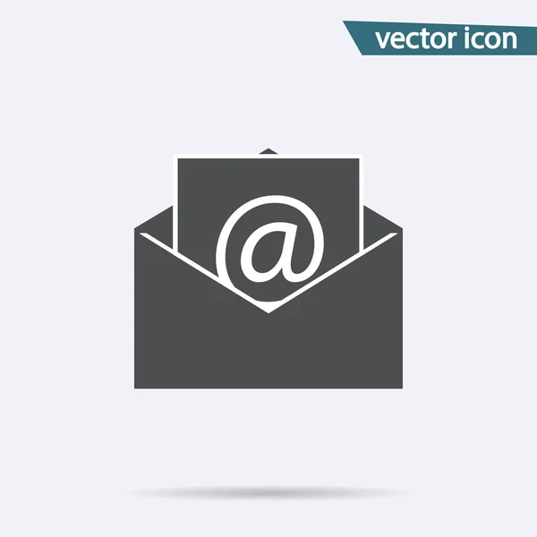 Icono de correo gris aislado en segundo plano. Pictograma plano moderno, negocio, comercialización, concepto de Internet . — Vector de stock