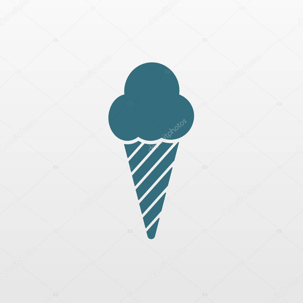 Blue Ice Cream icon isolated on background. Modern flat pictogram, internet concept. Trendy Simple vector symbol for web site design or button to mobile app. Logo illustration.