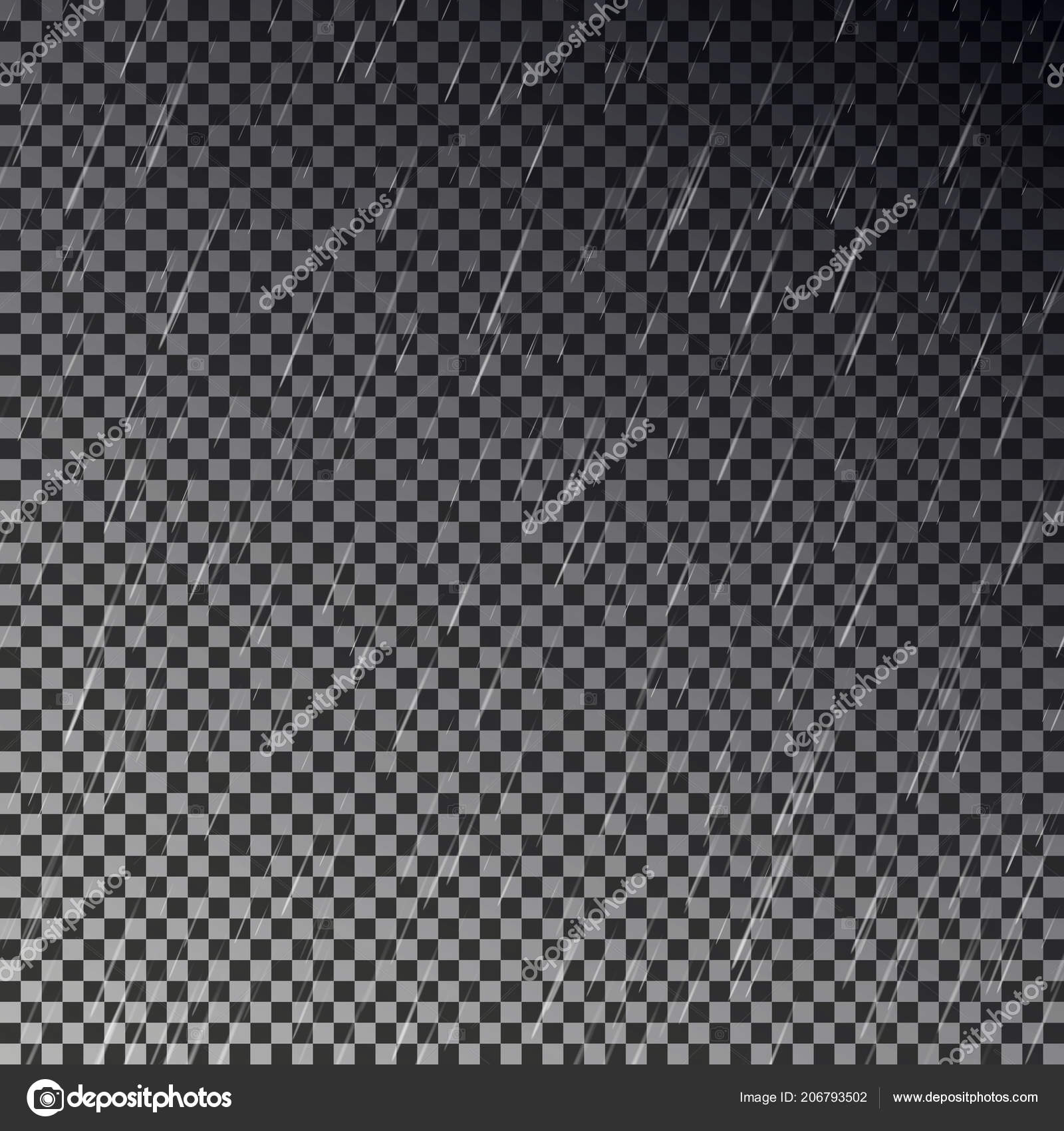 Dark Raining Sky Isolated On Checkered Background Transparent