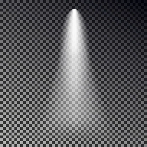 ステージ ライトの光線ベクトル。暗い背景に分離されたスポット ライトの透明効果。シャイン スポット ライト d — ストックベクタ