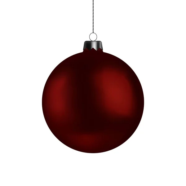 Bola de Navidad dándole cuerda. Bola vectorial de Navidad aislada sobre fondo blanco. Decoración de Año Nuevo — Archivo Imágenes Vectoriales