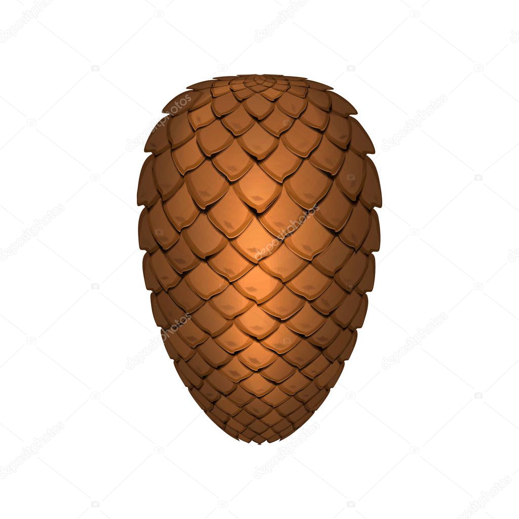 Pine cone isolated on white background. Decoration element. Vector illustration.