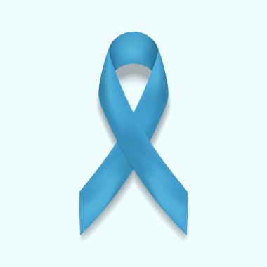 Blue ribbon vektör arka plan üzerinde izole. Kasım ayında prostat kanseri bilinçlendirme sembolü. Gerçekçi b