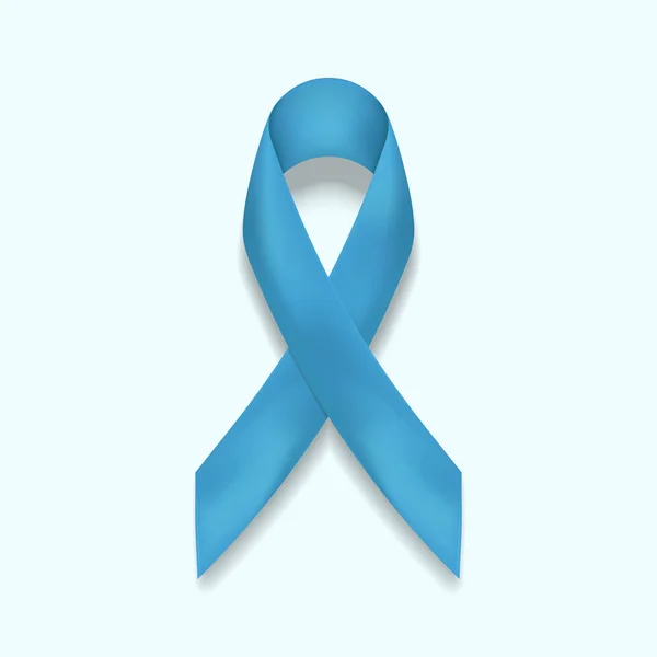 Modrá stuha vektor izolované na pozadí. Rakovina prostaty povědomí symbol v listopadu. Realistické b — Stockový vektor