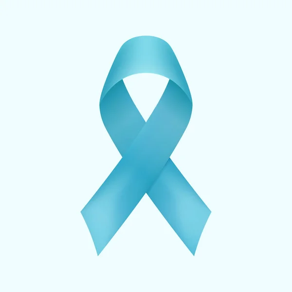 Blue ribbon vektor isolerad på bakgrunden. Prostatacancer medvetenhet symbol i november. Realistiska b — Stock vektor