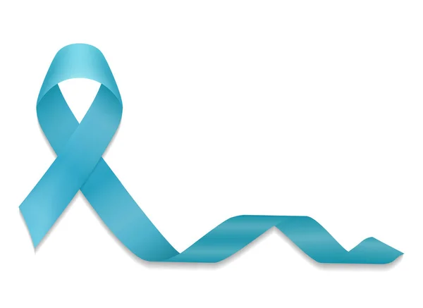 Blauw lint vector, geïsoleerd op een witte achtergrond. Prostaatkanker bewustzijn symbool in november. Echte — Stockvector