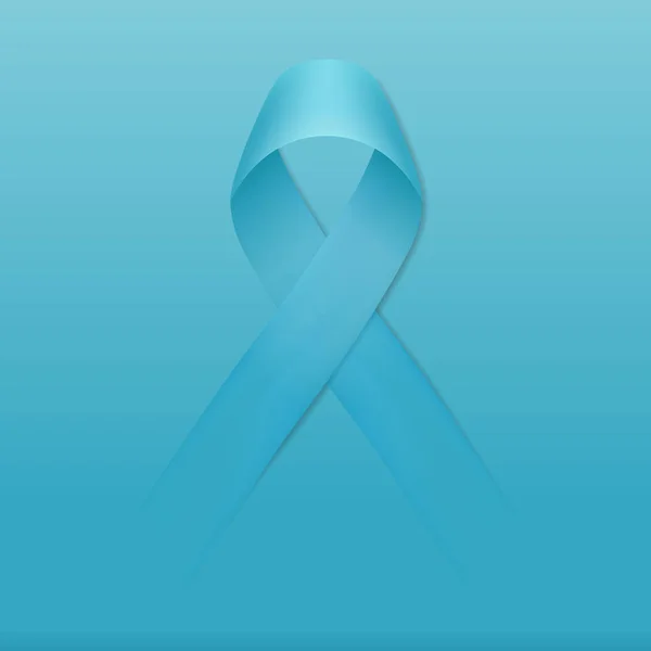 Cinta azul de cáncer de próstata aislada. Noviembre apoyo vector día de los hombres. Sistema de sensibilización sobre el cáncer de próstata — Vector de stock