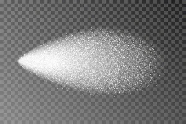Víz spray elszigetelt. Jet köd hatása vektor. Fehér splash dust textúrát. Vektoros illusztráció. — Stock Vector