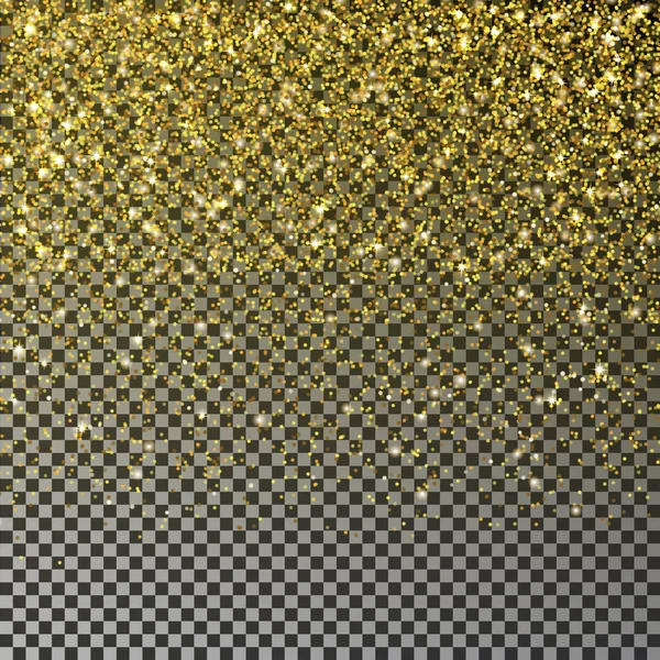 ゴールドのキラキラ紙吹雪ベクトル。透明な背景に分離されたゴールデン スター ・ ダストを落ちています。クリスマス — ストックベクタ