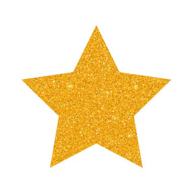 Beyaz arka plan üzerinde izole glitter altın vektör yıldız. Noel dekorasyonu yıldız, ışıltılı. Altın 