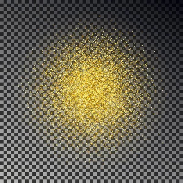 Gouden glitter spray vector. Gouden sparkles geïsoleerd op transparante achtergrond. Sterren stof textuur, li — Stockvector