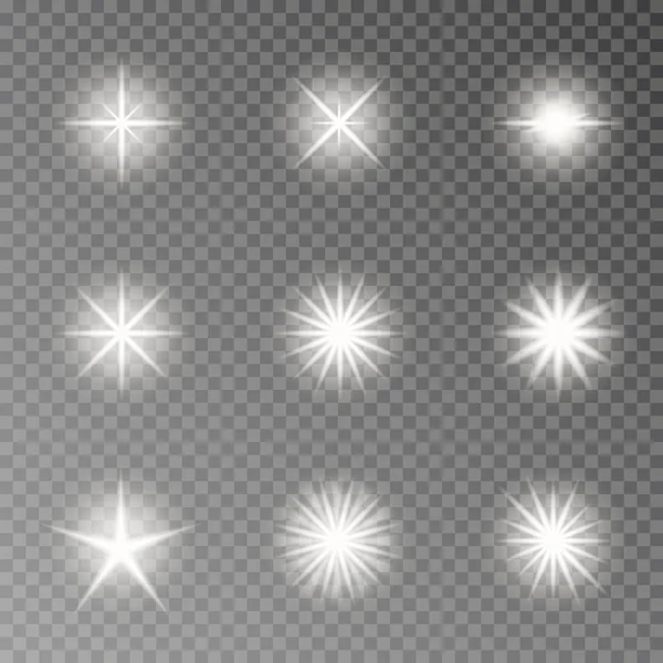 De flits van Stoplicht camera effect vector. Twinkle sparkle geïsoleerd op transparante achtergrond. Schittering lens col — Stockvector