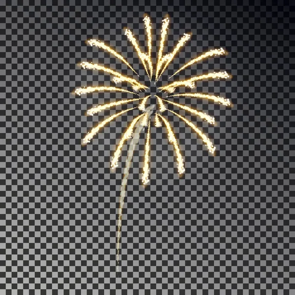 お祭りの花火。クリスマス爆竹の照明効果は、暗い背景に分離されました。花火装飾 — ストックベクタ