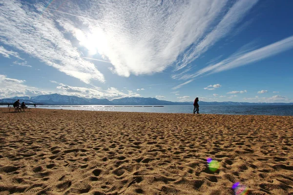Vista Lago Tahoe Partir Praia — Fotografia de Stock