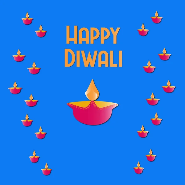 Feliz Saludo Diwali Con Diya Luces Círculo — Foto de Stock