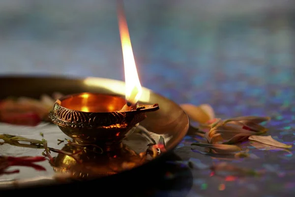 Oil lamps for Diwali, a festival of lights. — Stock Photo, Image