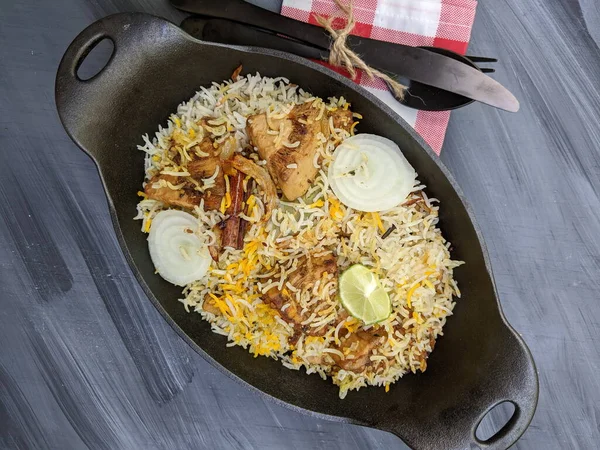 Meatless Biryani Made Jackfruit Kathal Delicacy Vegetarian Cast Iron Dish — Stock Photo, Image