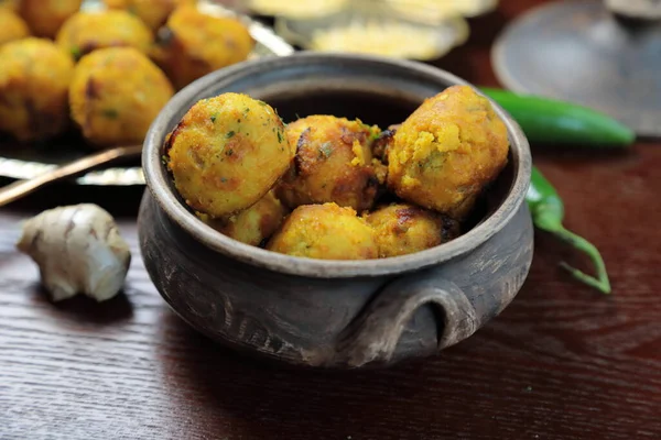 Vegan India Spicy Moong Daal Balls Dengan Ruang Fotokopi — Stok Foto