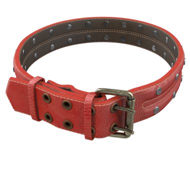 köpek deri yaka izole bir beyaz zemin üzerinde. 3D çizim