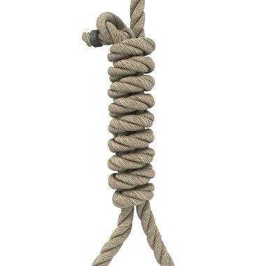 izole bir beyaz zemin üzerine boynundaki ip döngü. 3D çizim