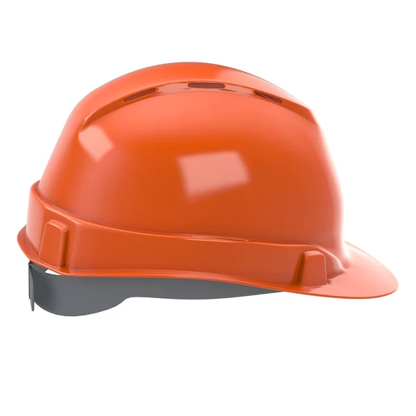 Bouw helm oranje op een afgelegen witte achtergrond. 3D illustratie — Stockfoto