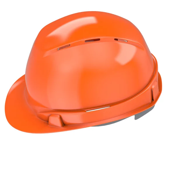 建筑头盔橙色在一个孤立的白色背景。3d 插图 — 图库照片