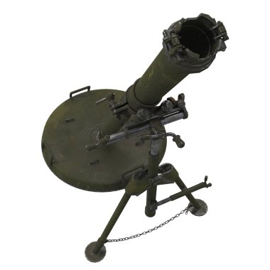 120-mm harç top tabanca 2b11 beyaz arka planda. 3D çizim