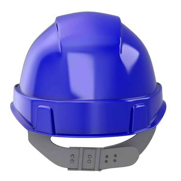 Bouw helm blauw op een geïsoleerde ondergrond. 3D illustratie — Stockfoto