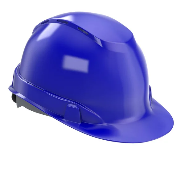 Bouw helm blauw op een geïsoleerde ondergrond. 3D illustratie — Stockfoto