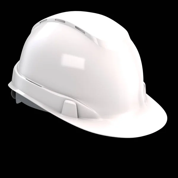 Будівельний шолом білий на ізольованому фоні. 3d ілюстрація — стокове фото