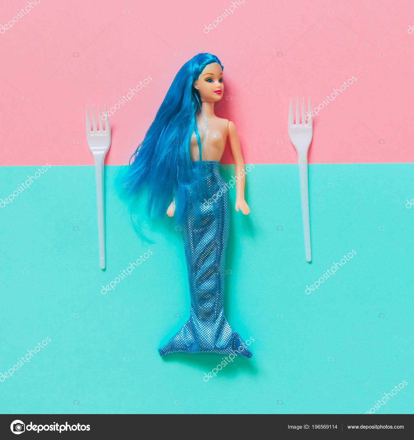 blue mermaid doll