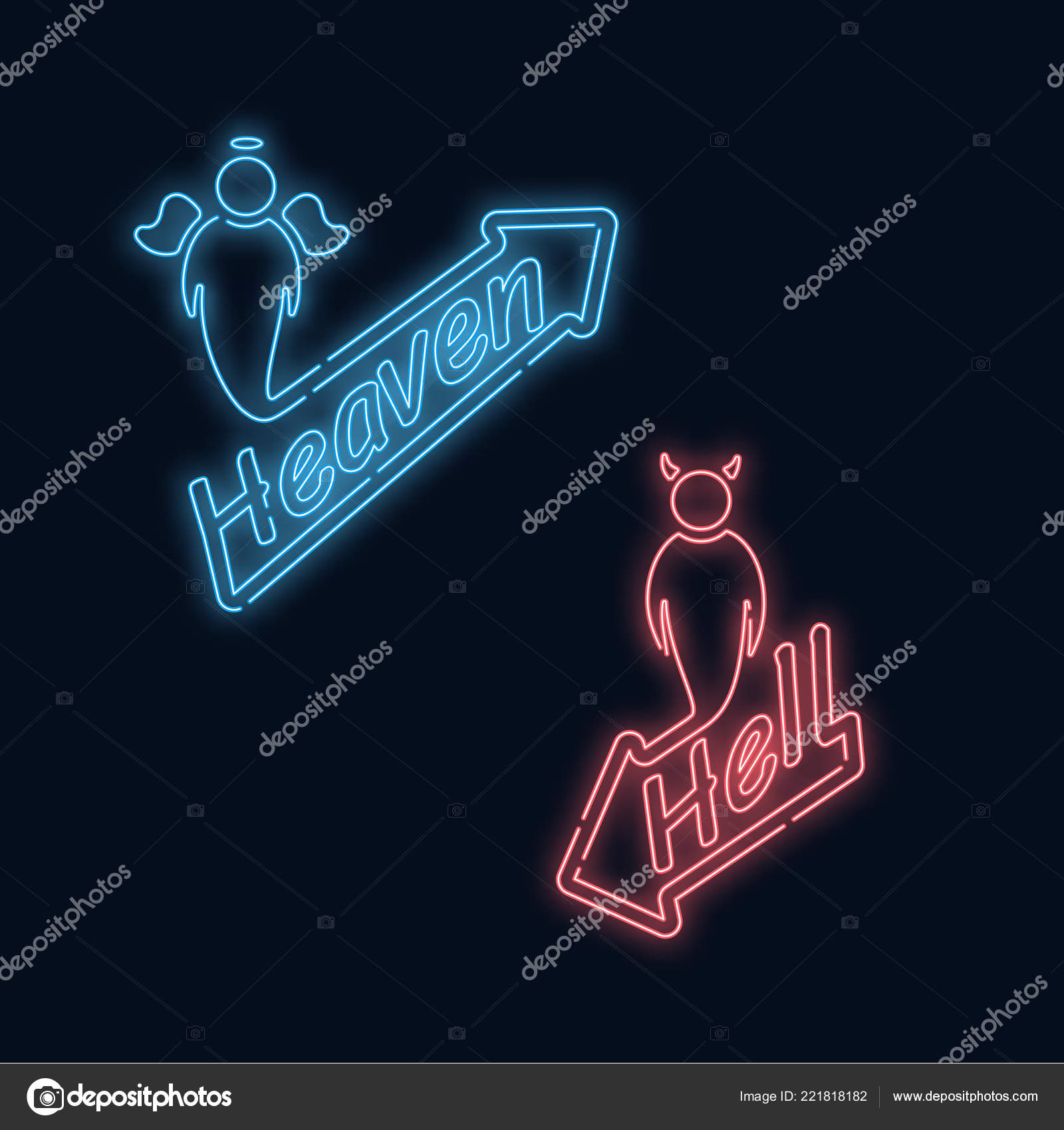 Welcome To Hell Neon Sign Neon Signs Heaven Or Hell Red And Blue Pointers Stock Vector C Hollybraun Welcome To Hell Neon Sign Neon Signs Heaven Or Hell Red And Blue Pointers Stock Vector C Hollybraun