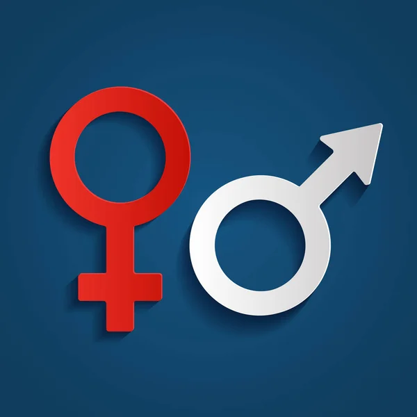 Cinsiyet simgeleri. Vektör çizim. Venüs ve Mars'ın atama.