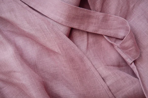 Blush Tela Lino Suave Rosa Delicados Pliegues Sensuales Concepto Textil — Foto de Stock