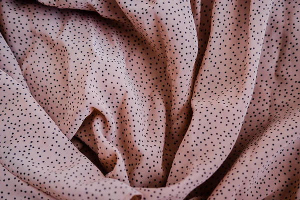 Polka Dot Silk Fabric Nude Pink Color Abstract Background — Stock Photo, Image