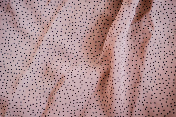 Polka Dot Silk Fabric Nude Pink Color Abstract Background — Stock Photo, Image