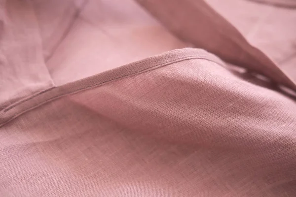 Blush Tela Lino Suave Rosa Delicados Pliegues Sensuales Concepto Textil — Foto de Stock