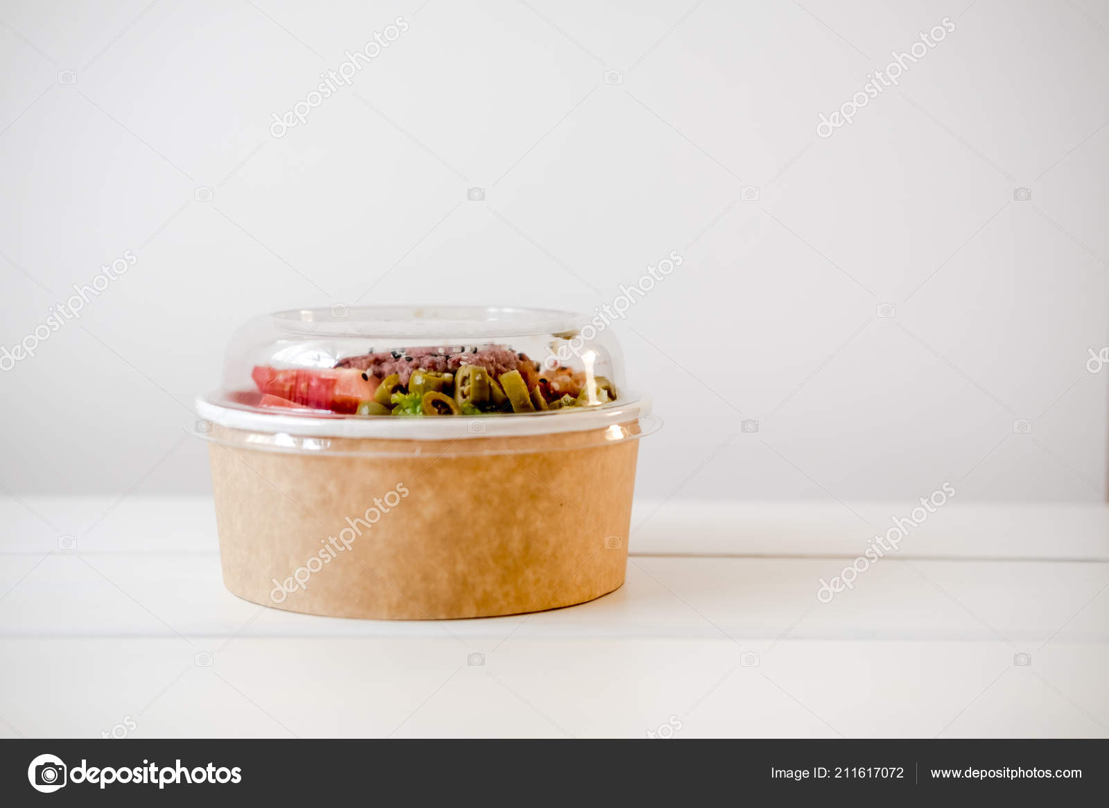 Download Take Away Salad Disposable Craft Paper Bowl White Background Minimalism Royalty Free Photo Stock Image By C Julypi 211617072