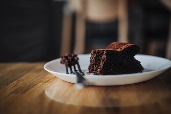 Potongan kue brownies coklat vegan — Stok Foto