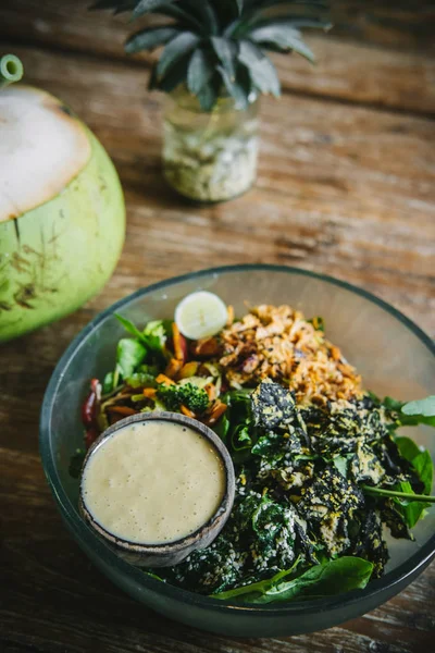 Vegan Buddha mangkuk salad dari atas — Stok Foto