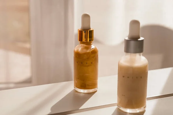 Spa kosmetik alami dalam botol kaca — Stok Foto