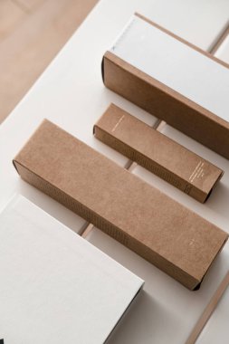 Zanaat kağıt kozmetik kutuları, ambalaj mockup