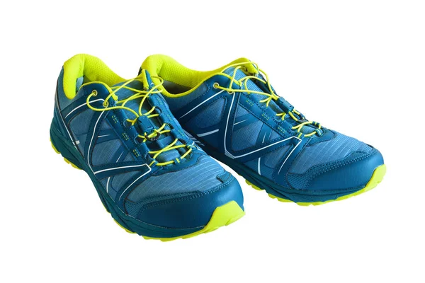Blue Men Women Sneakers Spring Autumn Sports Shoes Tracking Isolated — Stock Photo, Image
