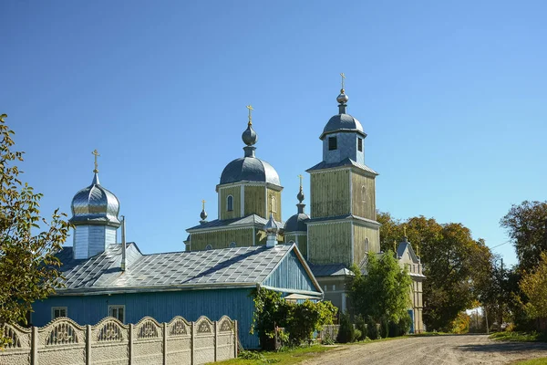 Iglesia Ortodoxa Rito Antiguo Kozmodemianivska Madera Bila Krynytsia Ucrania Edificios — Foto de Stock